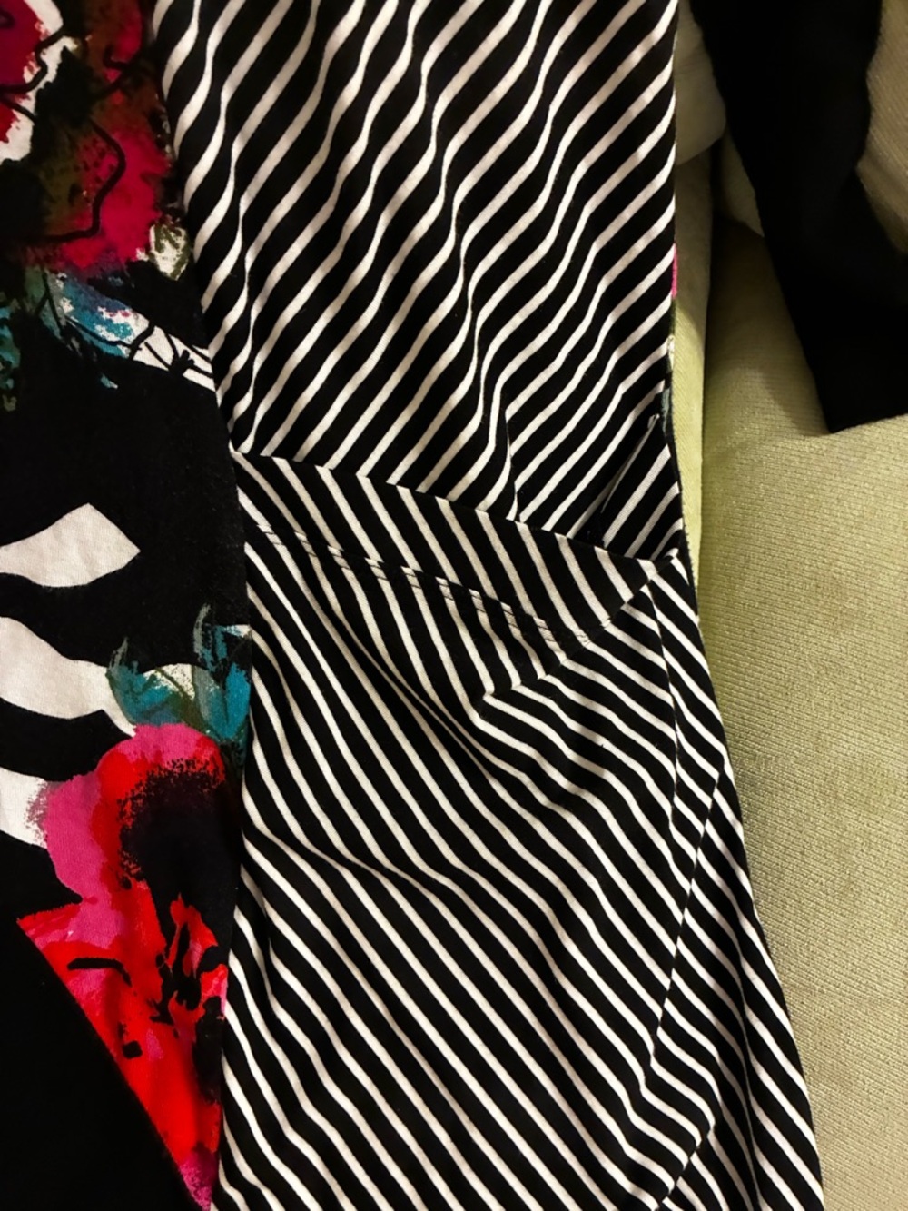 Ali Miles Women Mixed Media Print Black/white Dress L Stretch Artsy Boho Flouncy - Picture 3 of 9